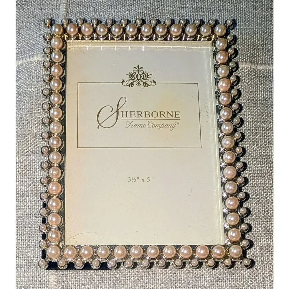 Sherborne Frame Company Faux Pearl Beaded 3½ x 5 inch Decorative Photo Frame